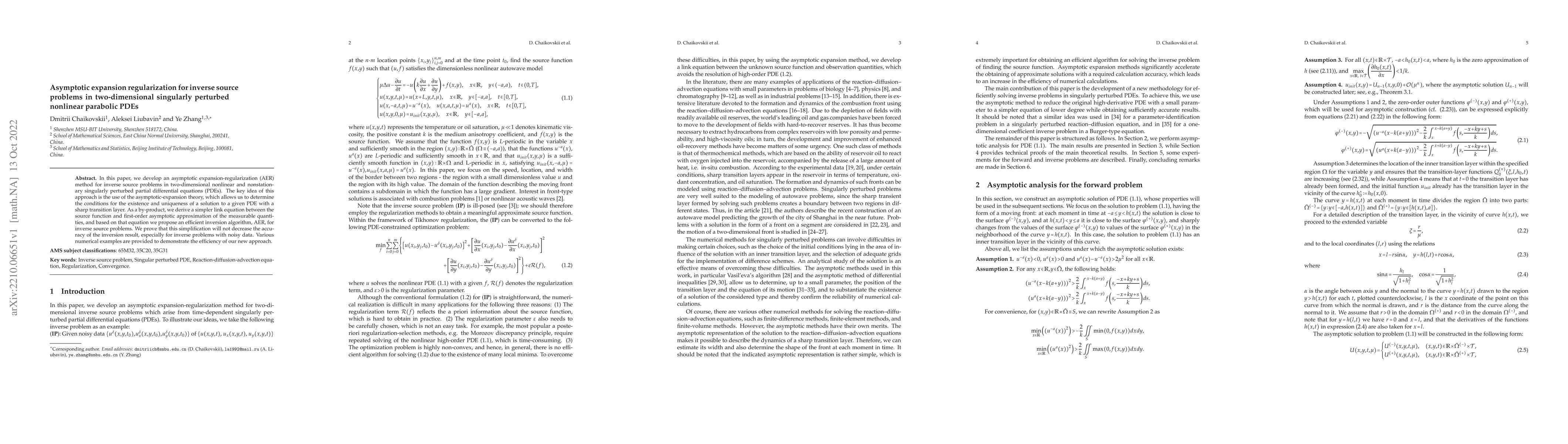 Thumbnail for Asymptotic expansion regularization for inverse source problems in
  two-dimensional singularly perturbed nonlinear parabolic PDEs