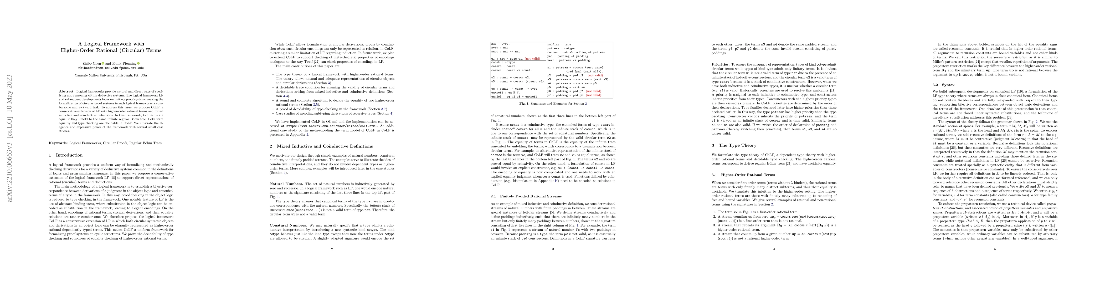 Thumbnail for A Logical Framework with Higher-Order Rational (Circular) Terms