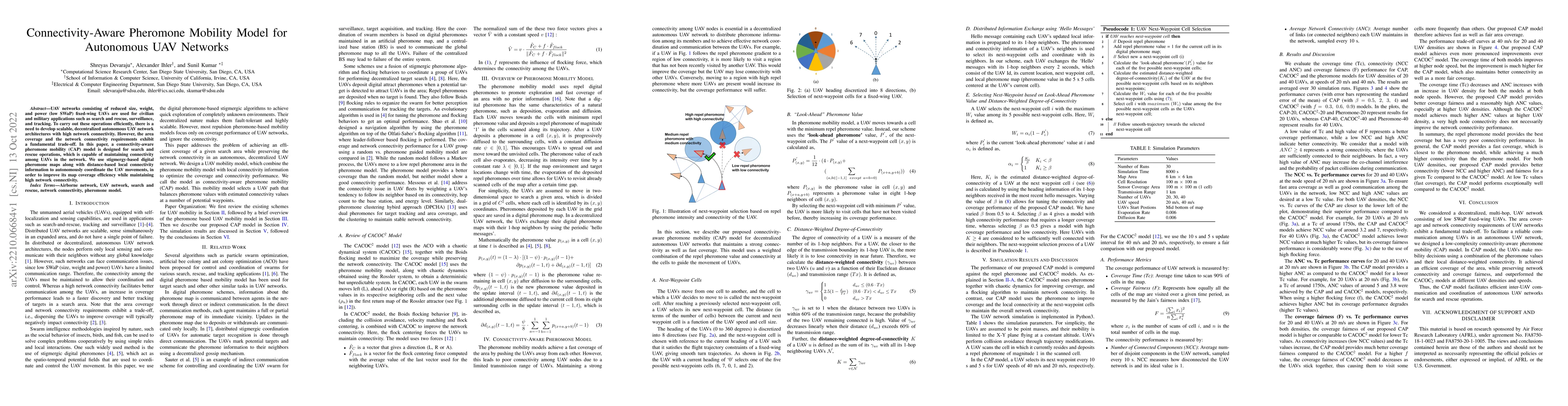 Thumbnail for Connectivity-Aware Pheromone Mobility Model for Autonomous UAV Networks
