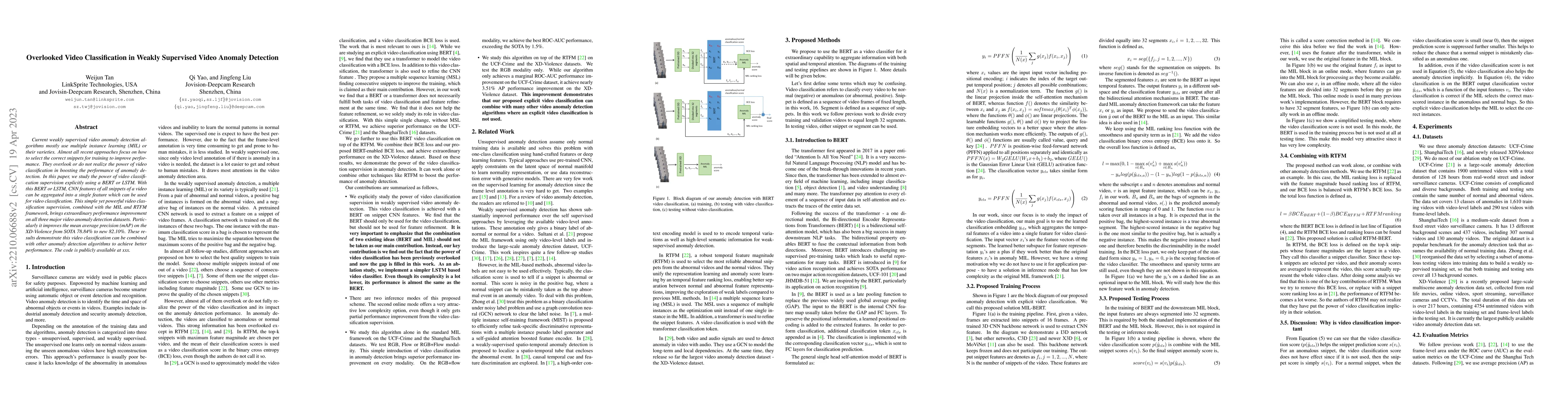 Thumbnail for Overlooked Video Classification in Weakly Supervised Video Anomaly
  Detection