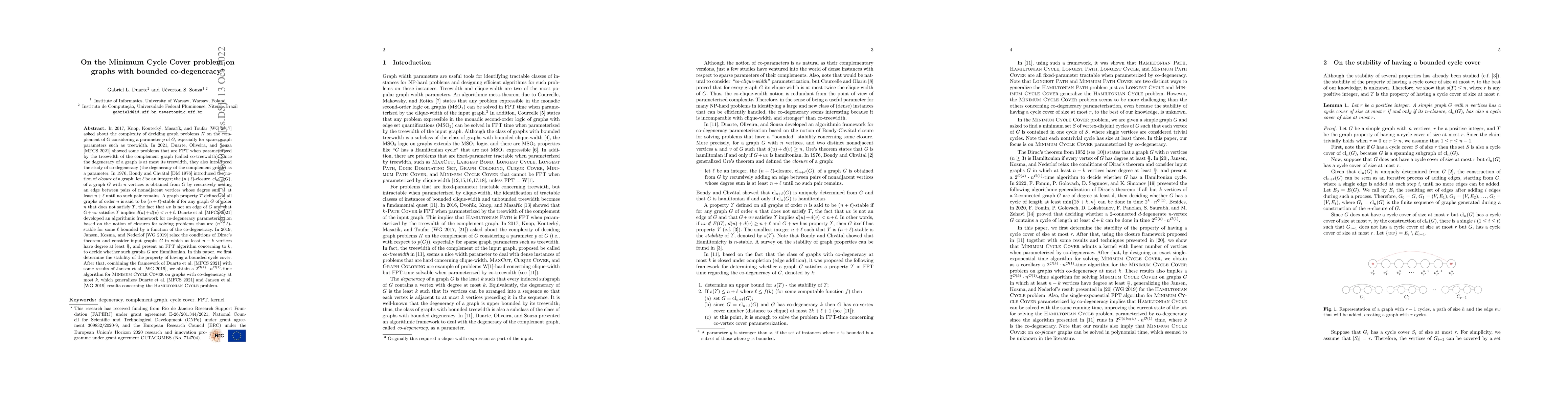 Thumbnail for On the Minimum Cycle Cover problem on graphs with bounded co-degeneracy