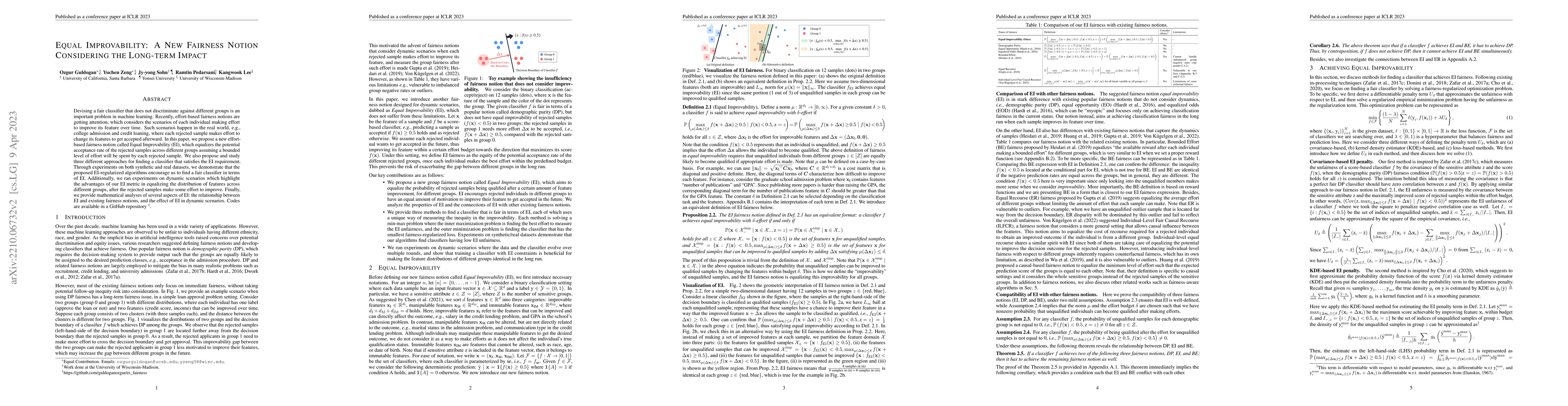 Thumbnail for Equal Improvability: A New Fairness Notion Considering the Long-term
  Impact
