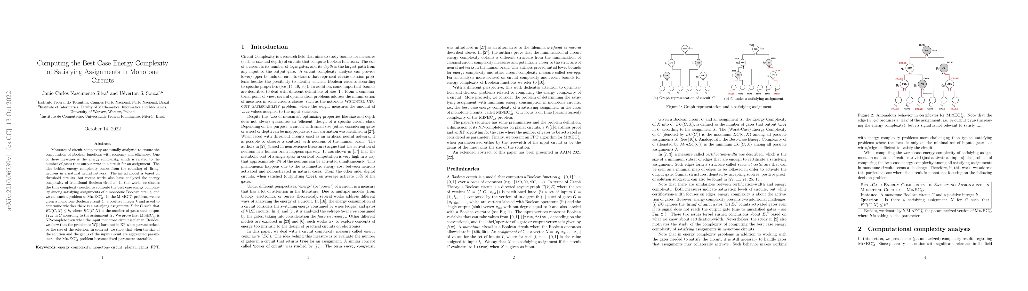 Thumbnail for Computing the Best Case Energy Complexity of Satisfying Assignments in
  Monotone Circuits