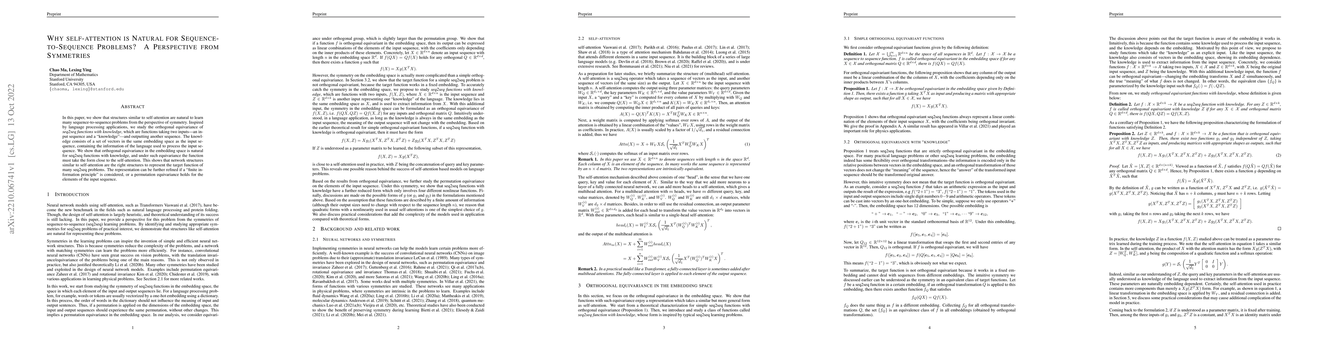 Thumbnail for Why self-attention is Natural for Sequence-to-Sequence Problems? A
  Perspective from Symmetries