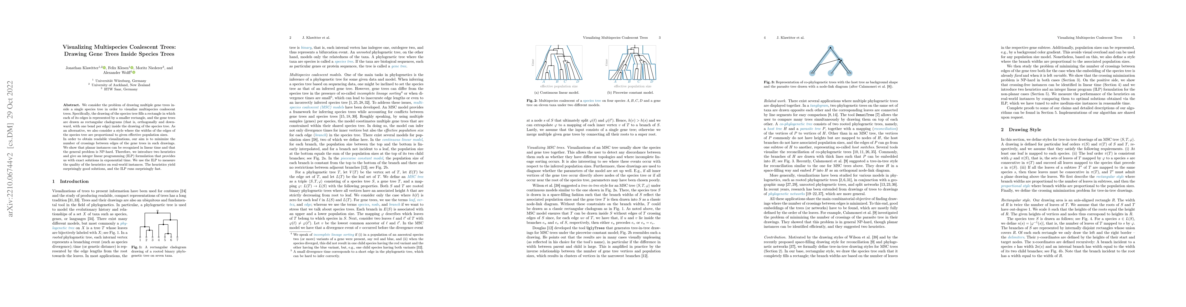 Thumbnail for Visualizing Multispecies Coalescent Trees: Drawing Gene Trees Inside
  Species Trees