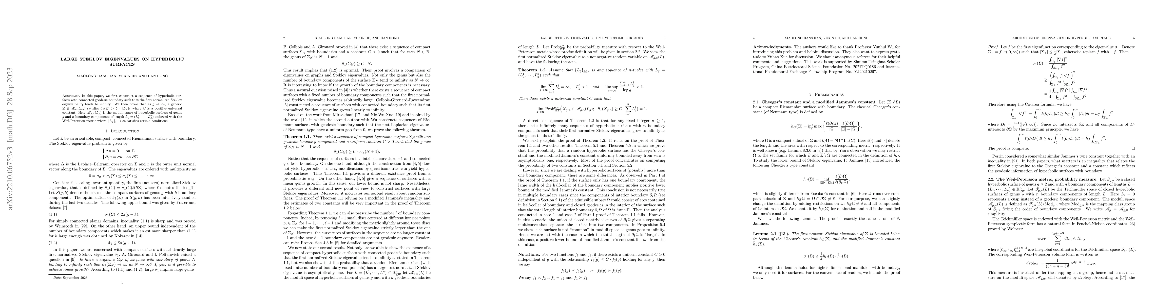 Thumbnail for Large Steklov eigenvalues on hyperbolic surfaces