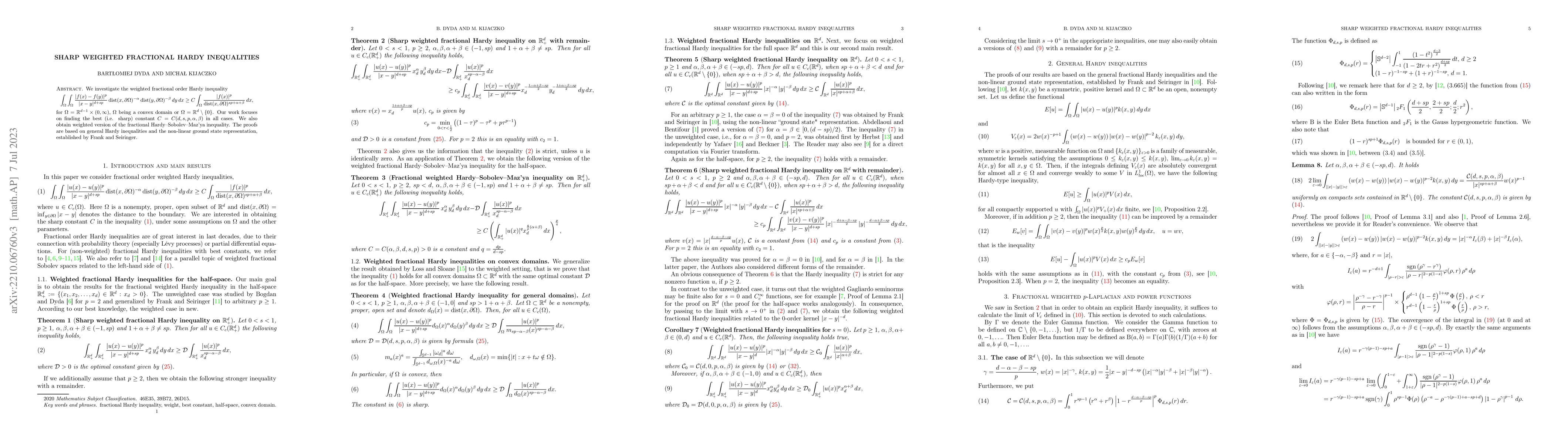 Thumbnail for Sharp weighted fractional Hardy inequalities