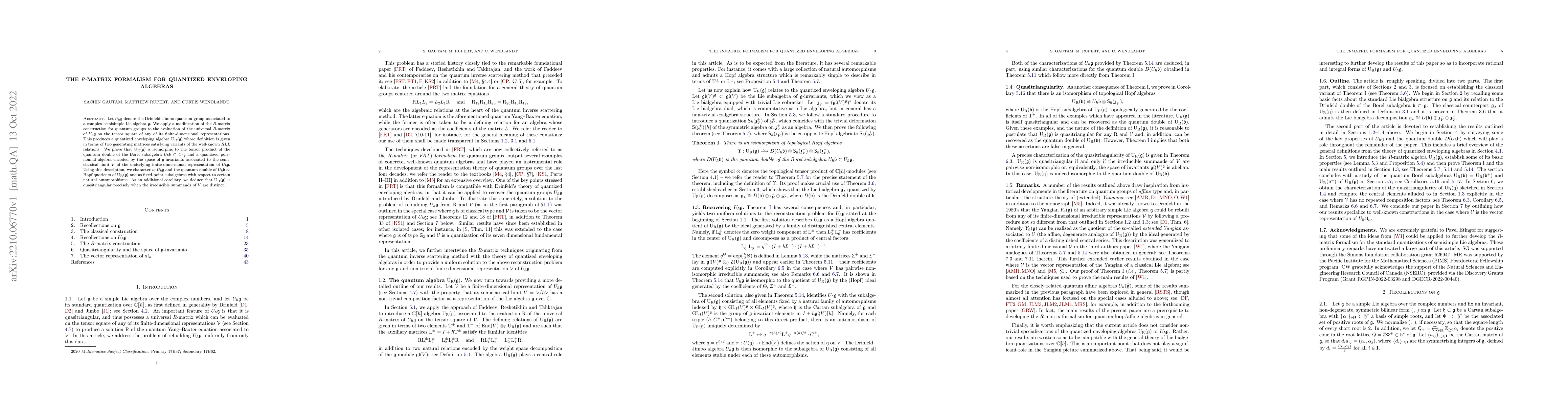 Thumbnail for The R-matrix formalism for quantized enveloping algebras