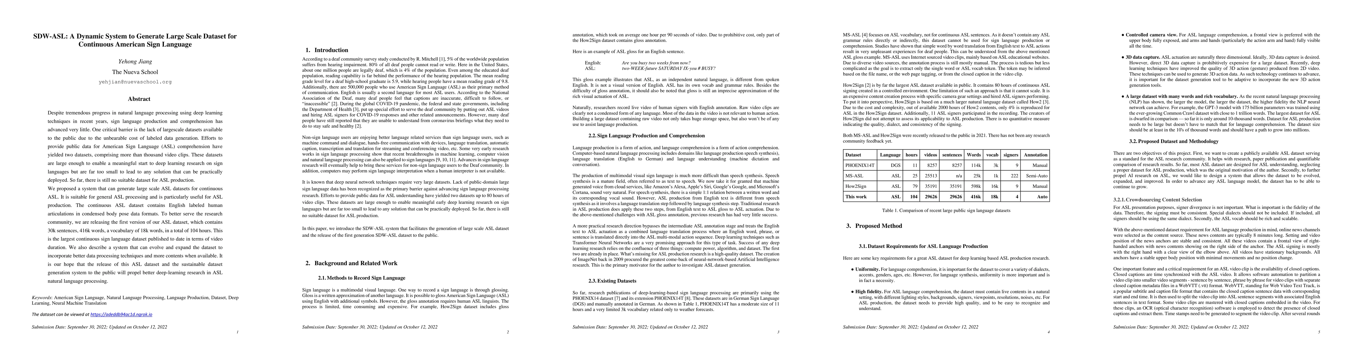 Thumbnail for SDW-ASL: A Dynamic System to Generate Large Scale Dataset for Continuous
  American Sign Language