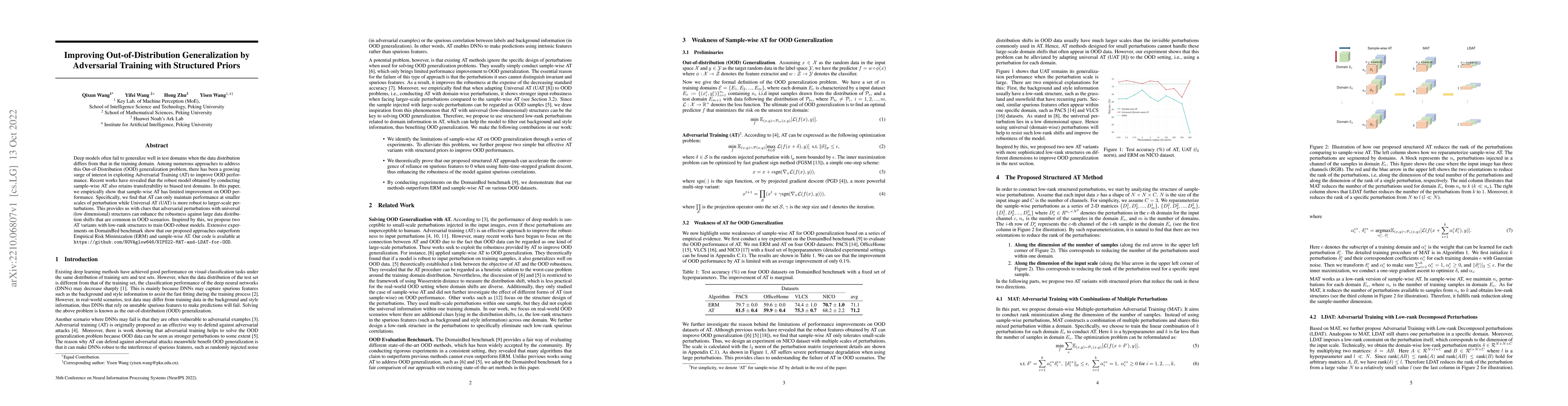 Thumbnail for Improving Out-of-Distribution Generalization by Adversarial Training
  with Structured Priors