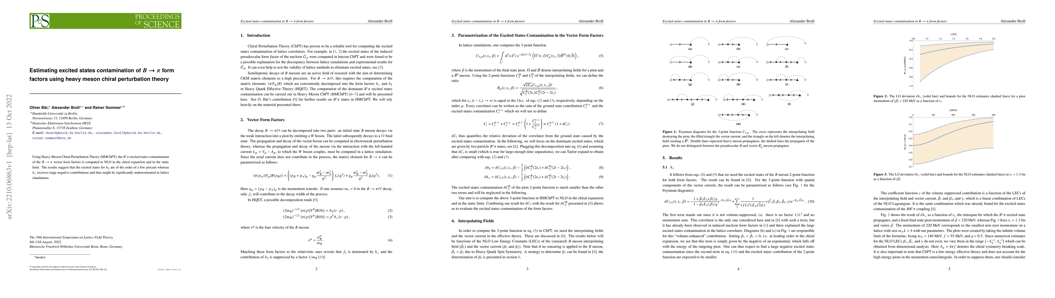 Thumbnail for Estimating excited states contamination of $B \to \pi$ form factors
  using heavy meson chiral perturbation theory