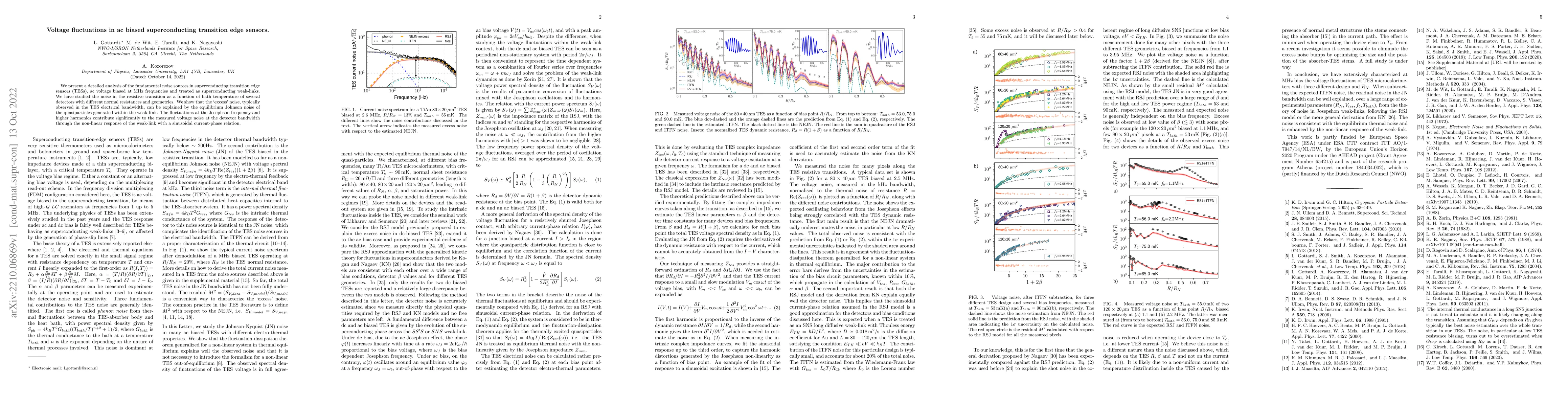 Thumbnail for Voltage Fluctuations in ac Biased Superconducting Transition-Edge
  Sensors