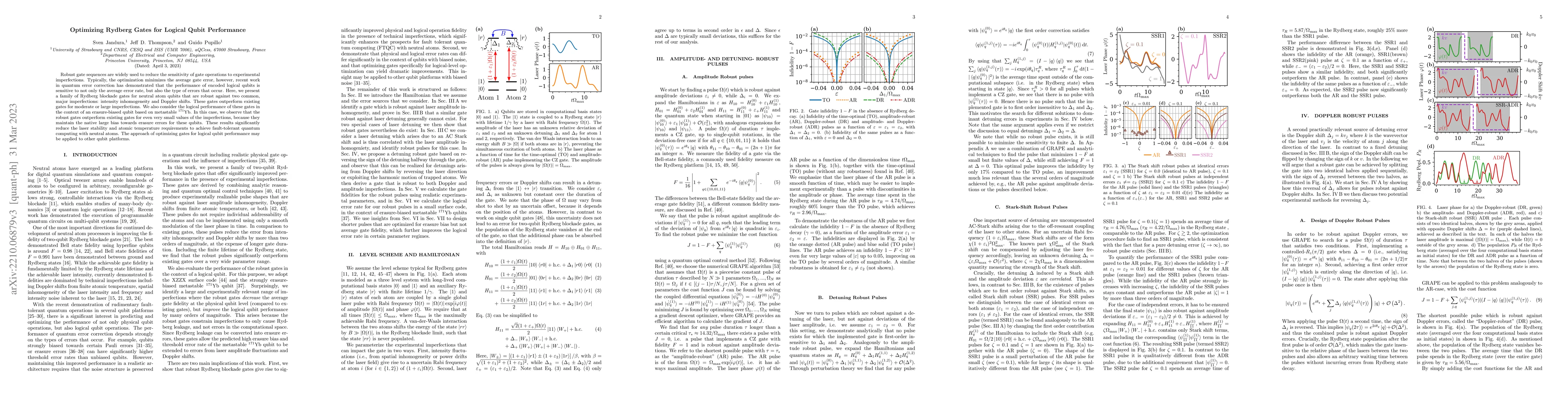 Thumbnail for Optimizing Rydberg Gates for Logical Qubit Performance