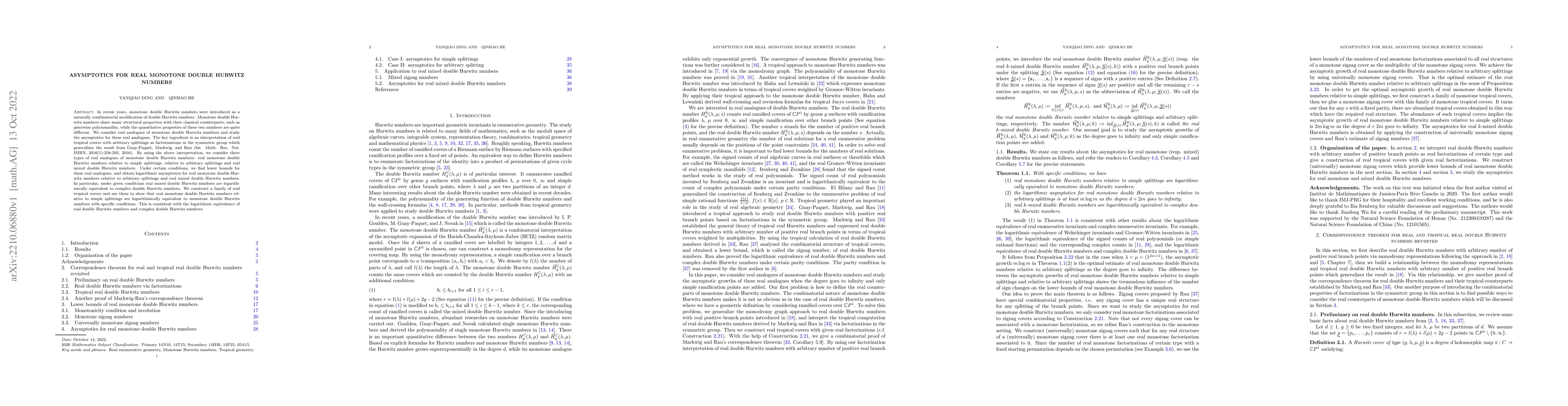 Thumbnail for Asymptotics for real monotone double Hurwitz numbers