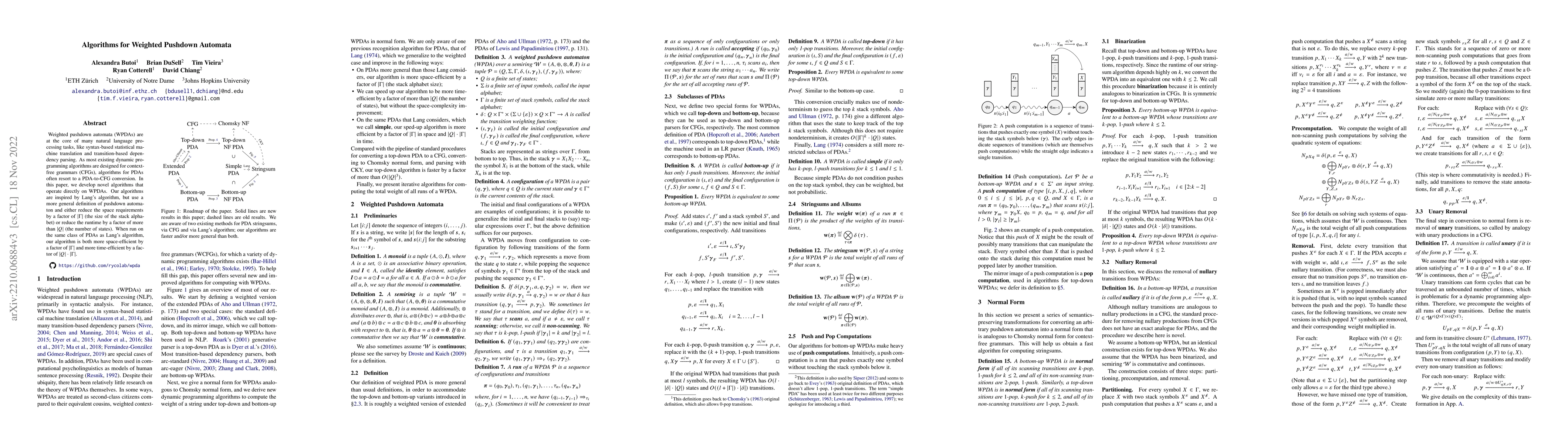 Thumbnail for Algorithms for Weighted Pushdown Automata