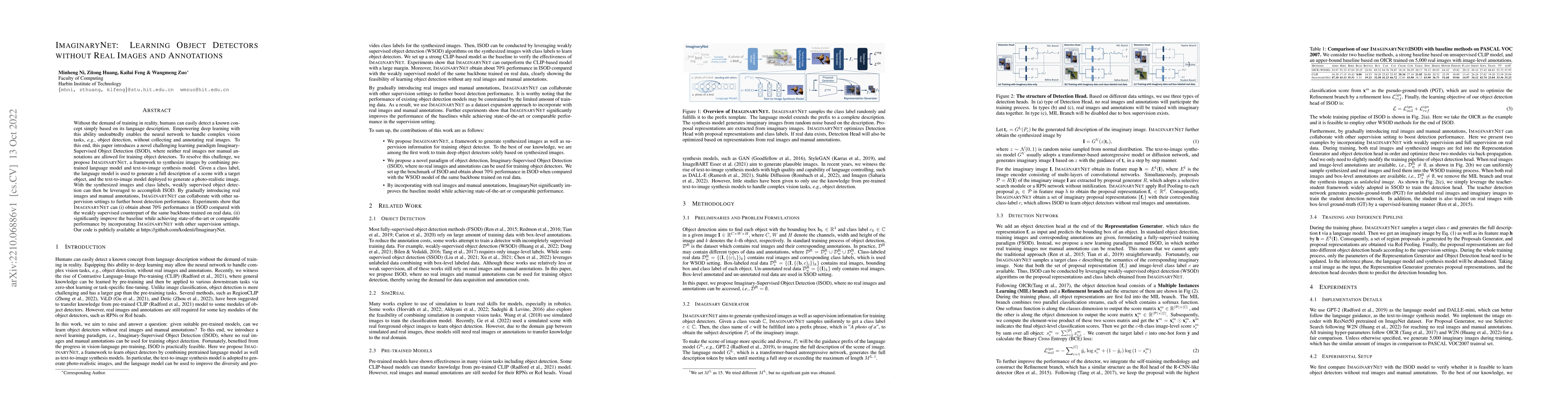 Thumbnail for ImaginaryNet: Learning Object Detectors without Real Images and
  Annotations