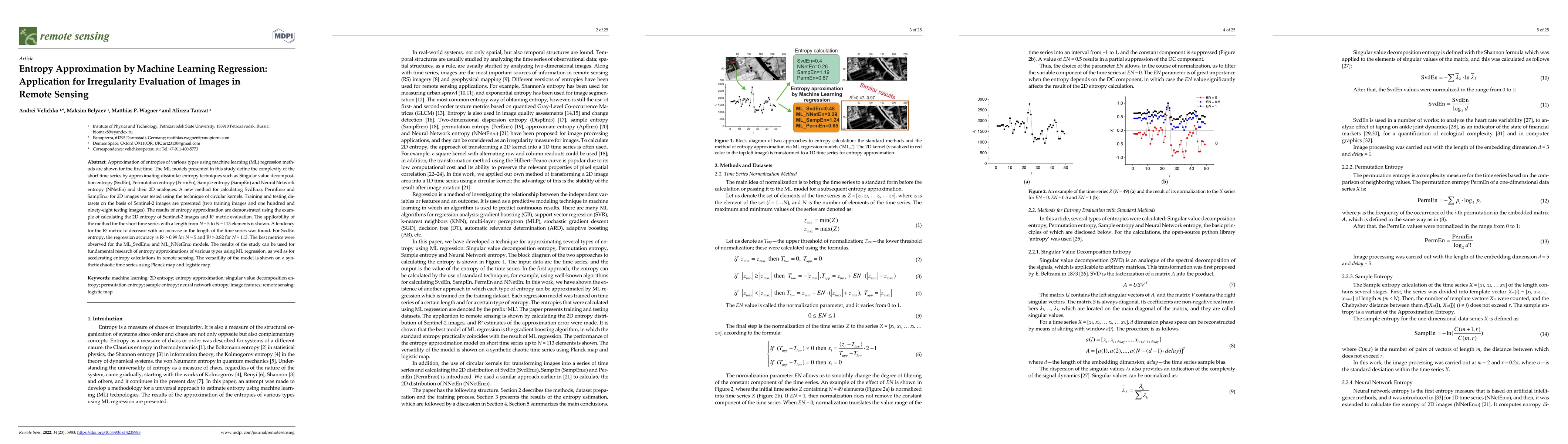 Thumbnail for Entropy Approximation by Machine Learning Regression: Application for
  Irregularity Evaluation of Images in Remote Sensing