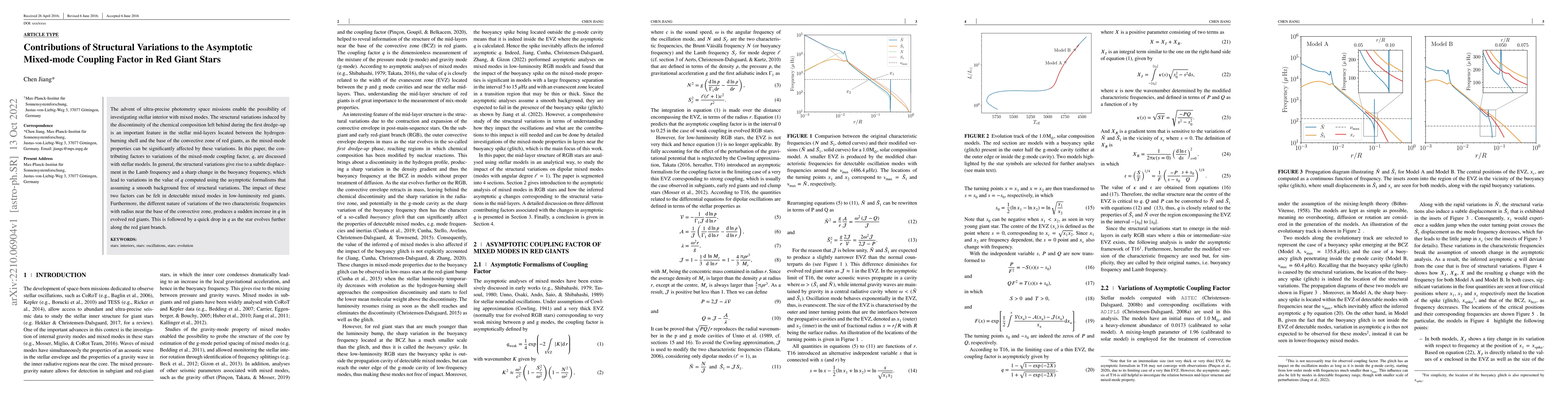 Thumbnail for Contributions of structural variations to the asymptotic mixed-mode
  coupling Factor in red giant stars