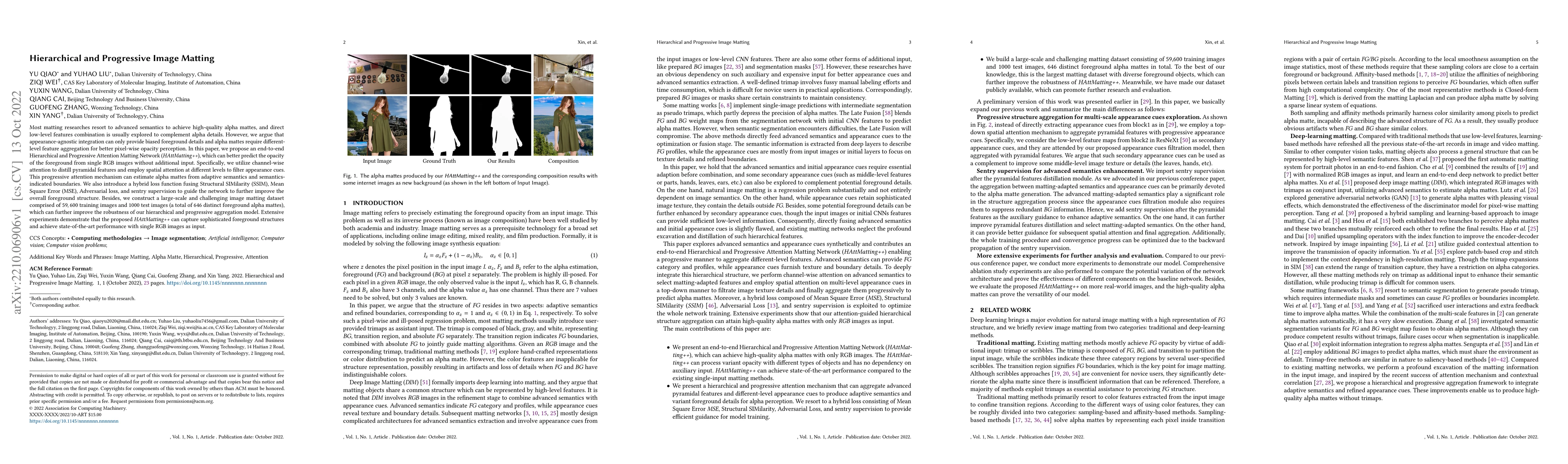 Thumbnail for Hierarchical and Progressive Image Matting