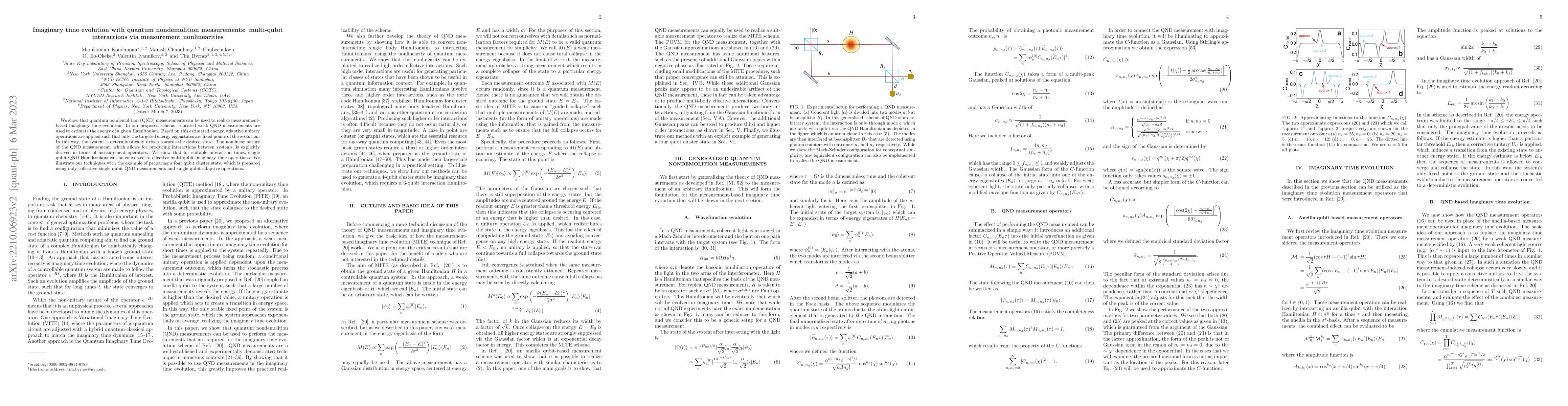 Thumbnail for Imaginary time evolution with quantum nondemolition measurements:
  multi-qubit interactions via measurement nonlinearities