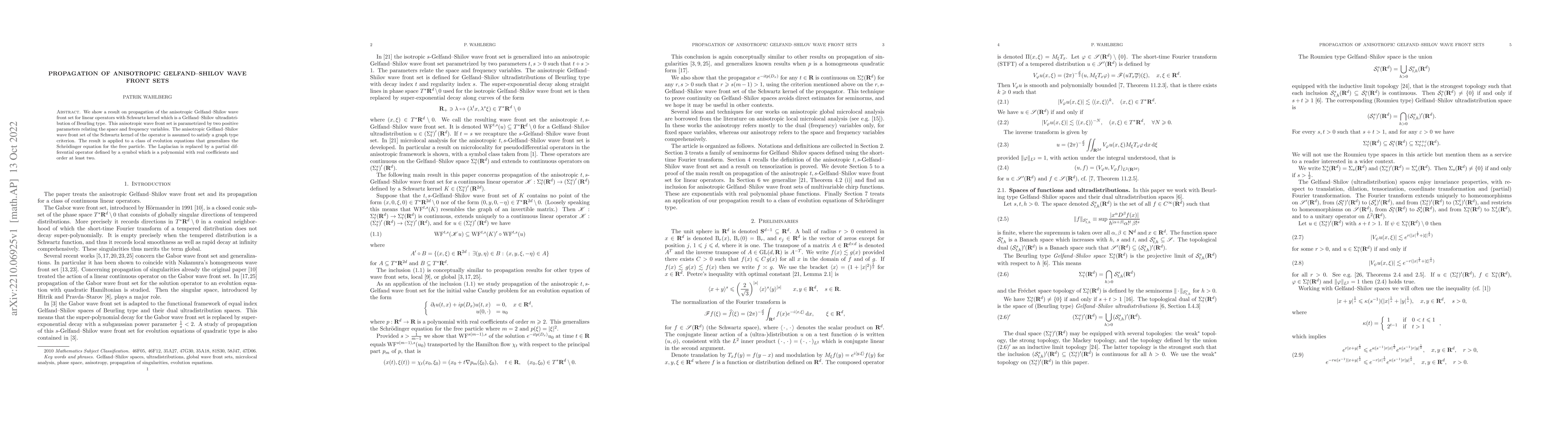 Thumbnail for Propagation of anisotropic Gelfand-Shilov wave front sets
