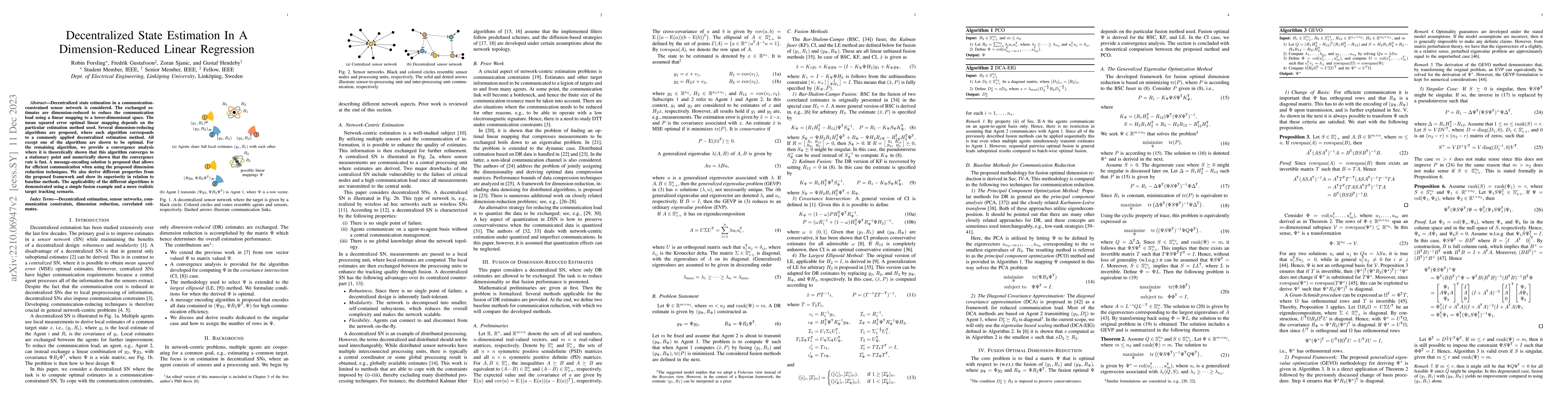Thumbnail for Decentralized State Estimation In A Dimension-Reduced Linear Regression