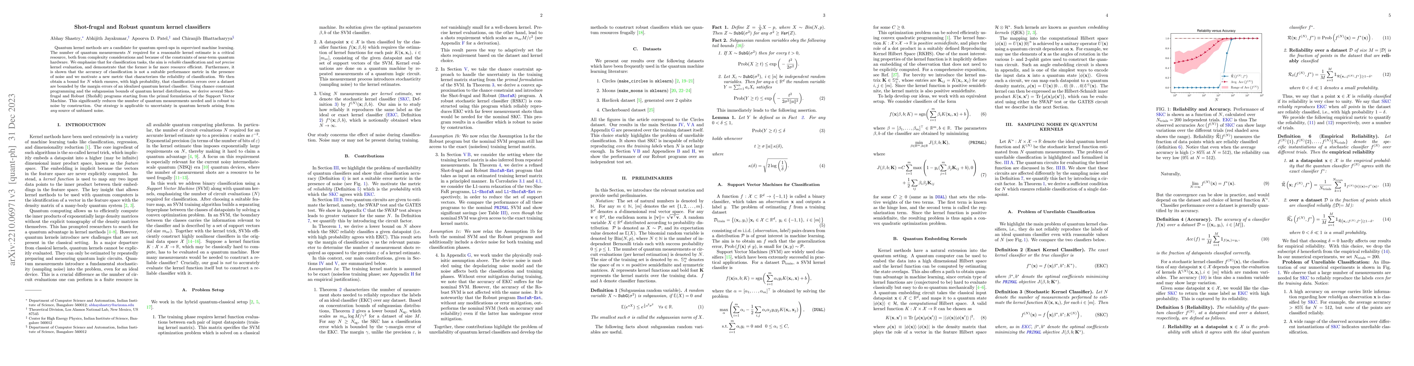 Thumbnail for Shot-frugal and Robust quantum kernel classifiers