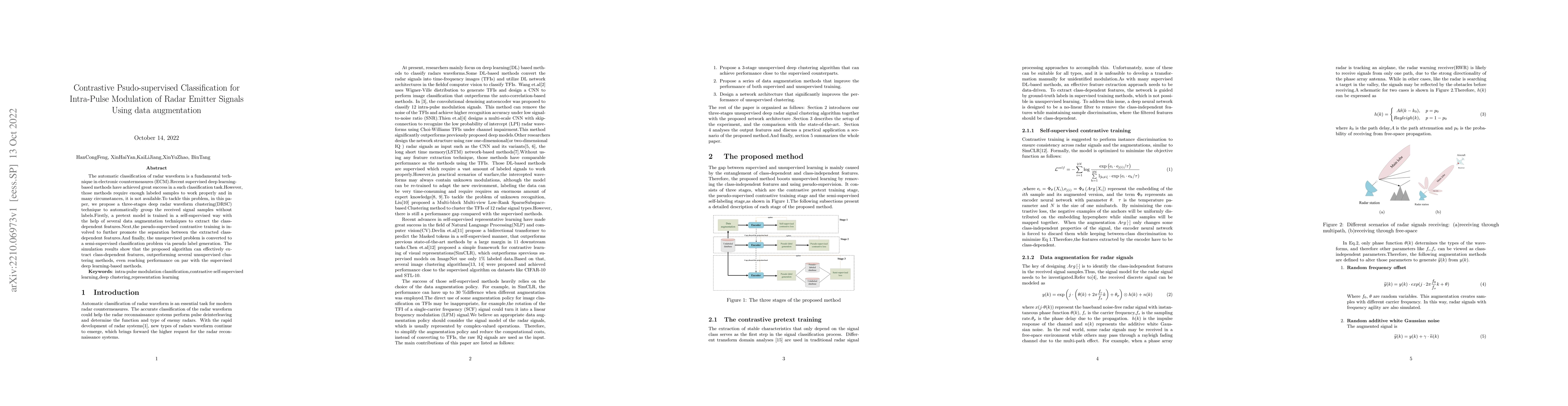 Thumbnail for Contrastive Psudo-supervised Classification for Intra-Pulse Modulation
  of Radar Emitter Signals Using data augmentation