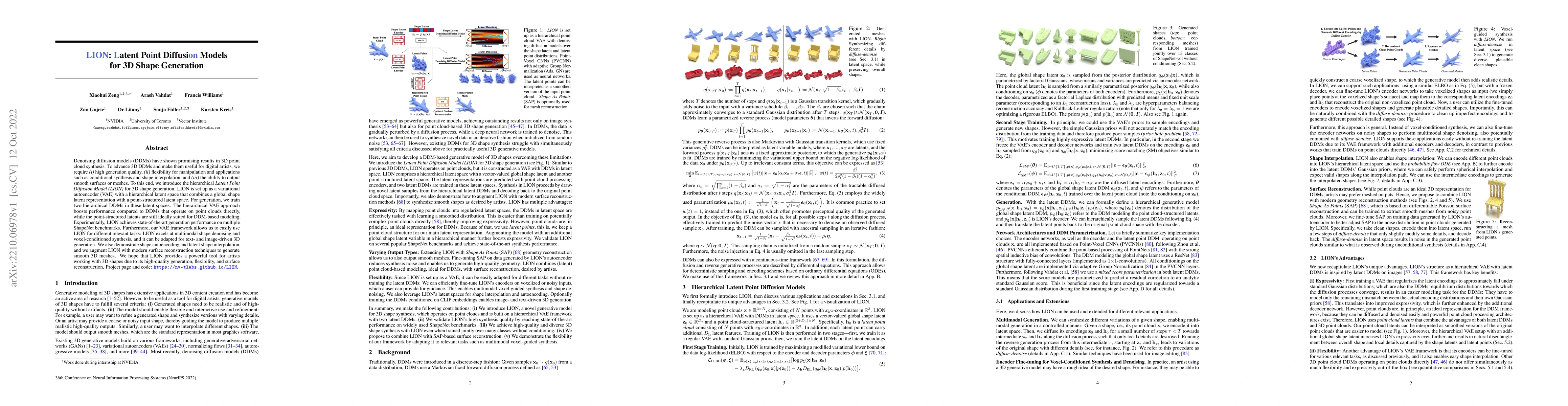 Thumbnail for LION: Latent Point Diffusion Models for 3D Shape Generation