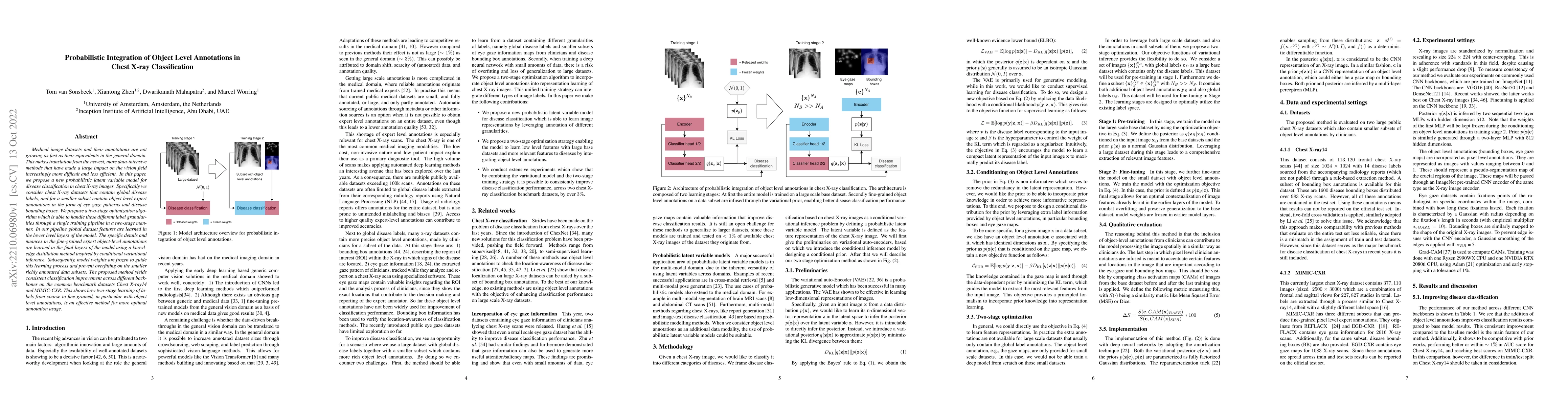 Thumbnail for Probabilistic Integration of Object Level Annotations in Chest X-ray
  Classification