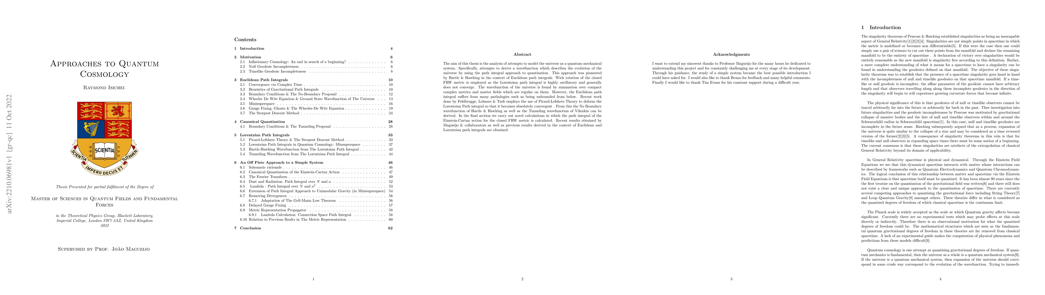 Thumbnail for Approaches To Quantum Cosmology: A Review