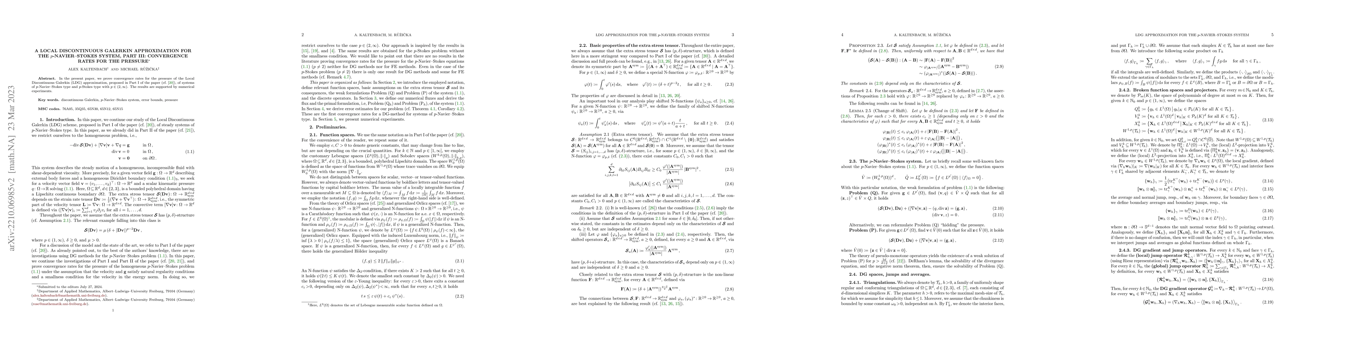Thumbnail for A Local Discontinuous Galerkin approximation for the $p$-Navier-Stokes
  system, Part III: Convergence rates for the pressure