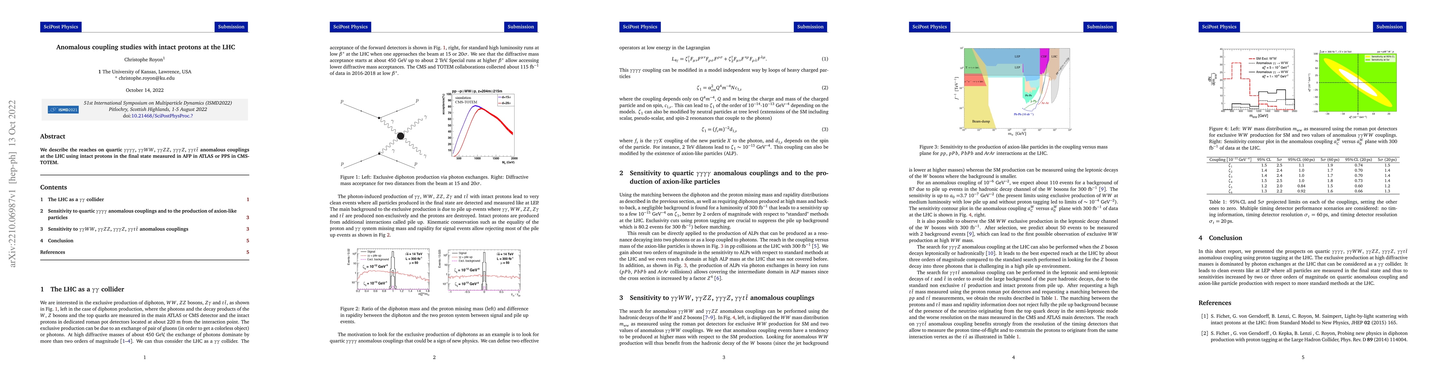 Thumbnail for Anomalous coupling studies with intact protons at the LHC