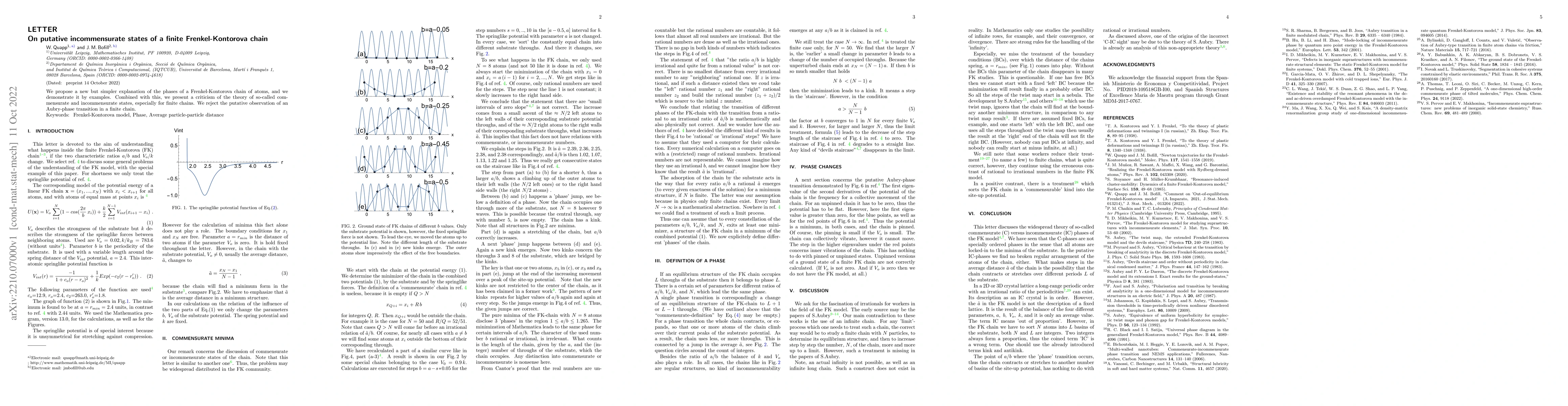 Thumbnail for LETTER On putative incommensurate states of a finite Frenkel-Kontorova
  chain