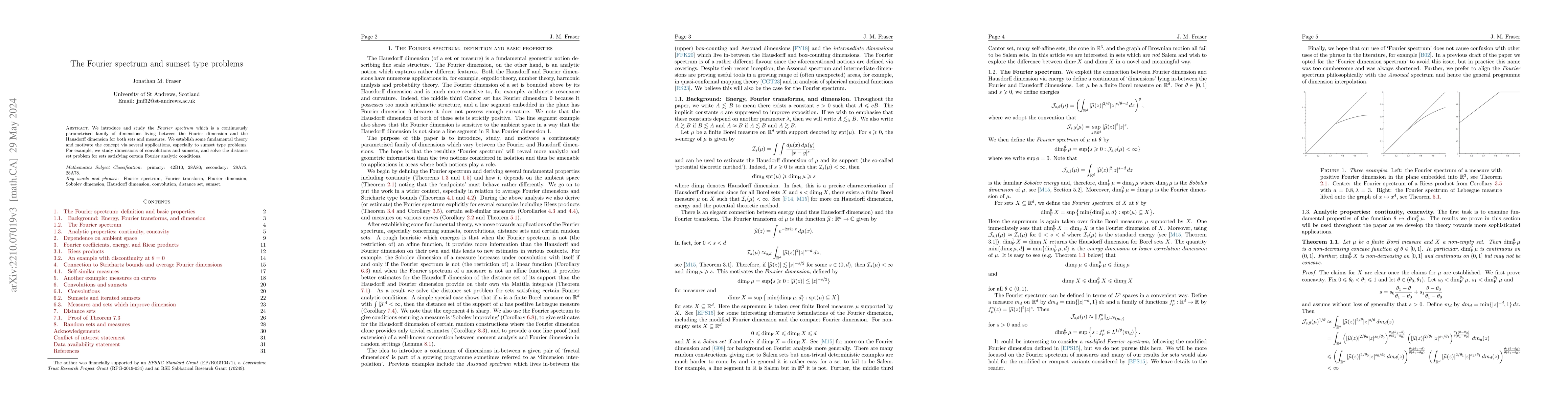 Thumbnail for The Fourier spectrum and sumset type problems