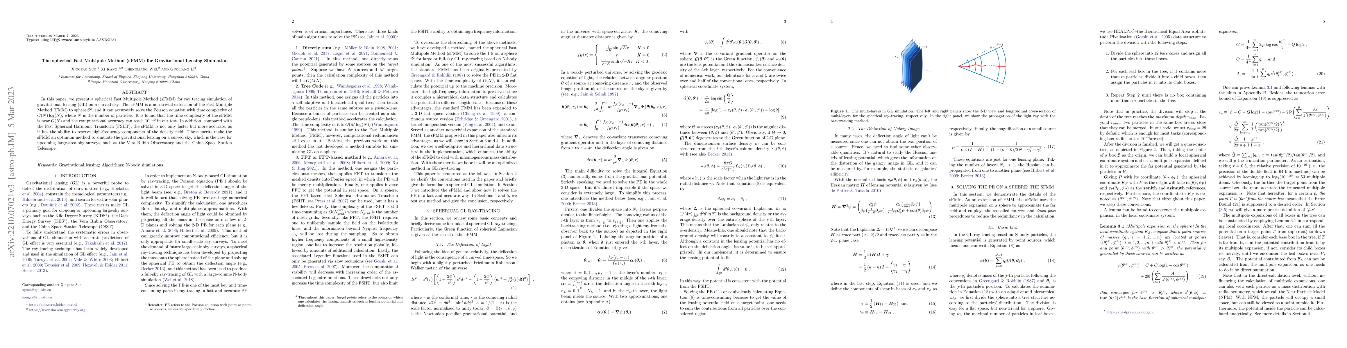 Thumbnail for The spherical Fast Multipole Method (sFMM) for Gravitational Lensing
  Simulation