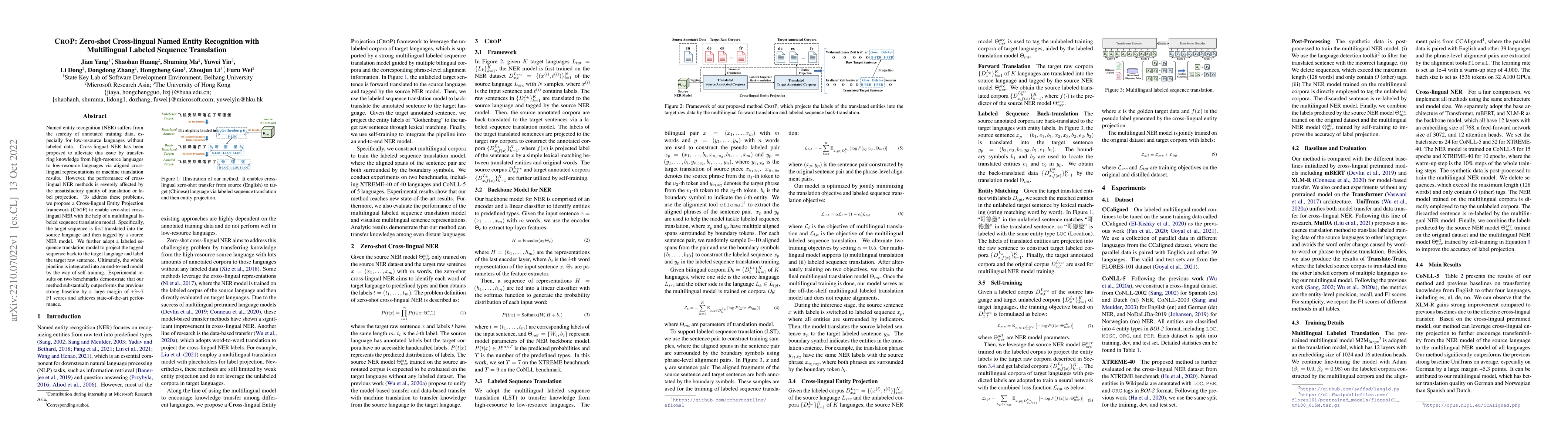 Thumbnail for CROP: Zero-shot Cross-lingual Named Entity Recognition with Multilingual
  Labeled Sequence Translation