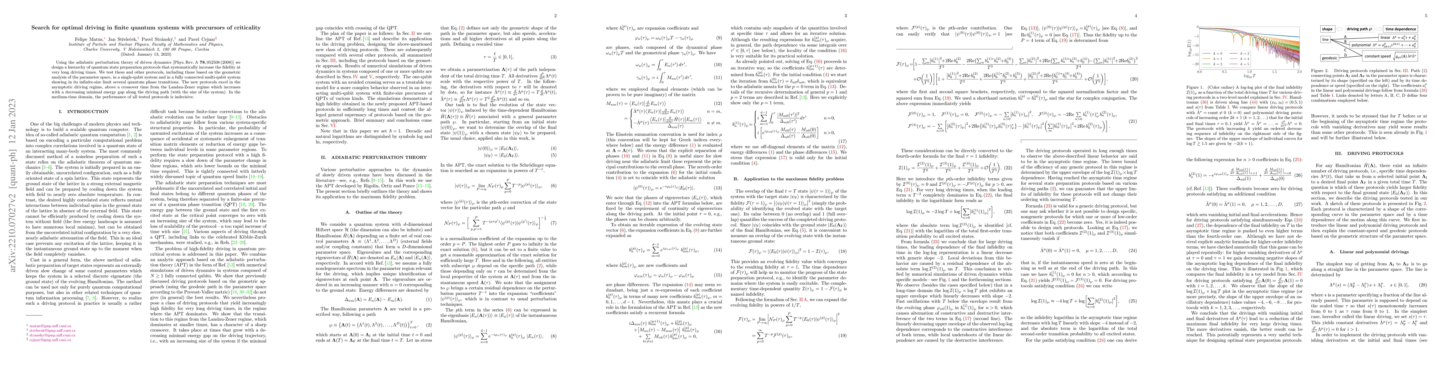 Thumbnail for Search for optimal driving in finite quantum systems with precursors of
  criticality