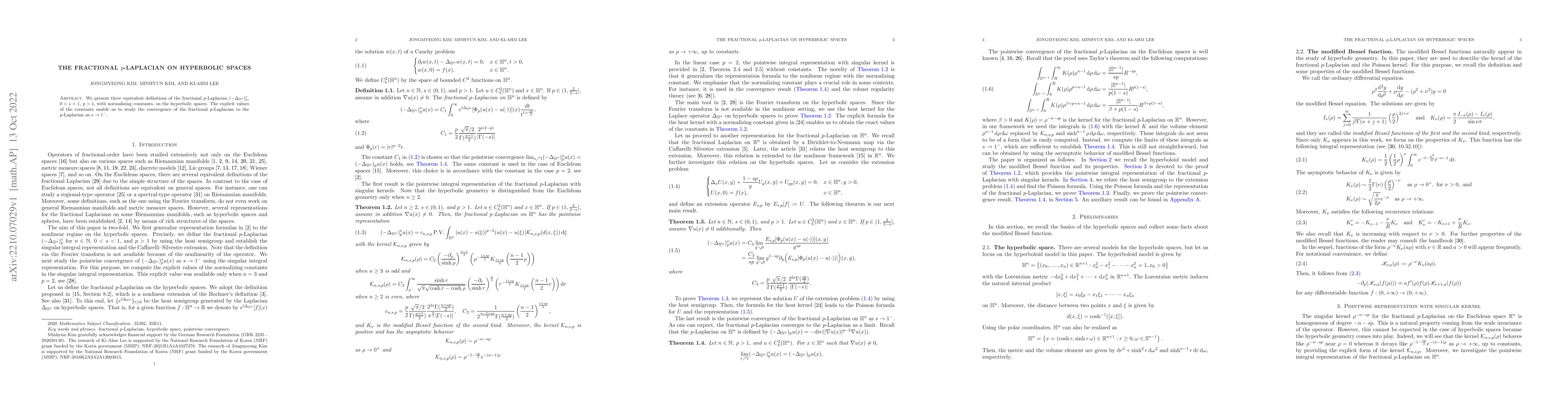 Thumbnail for The fractional $p$-Laplacian on hyperbolic spaces