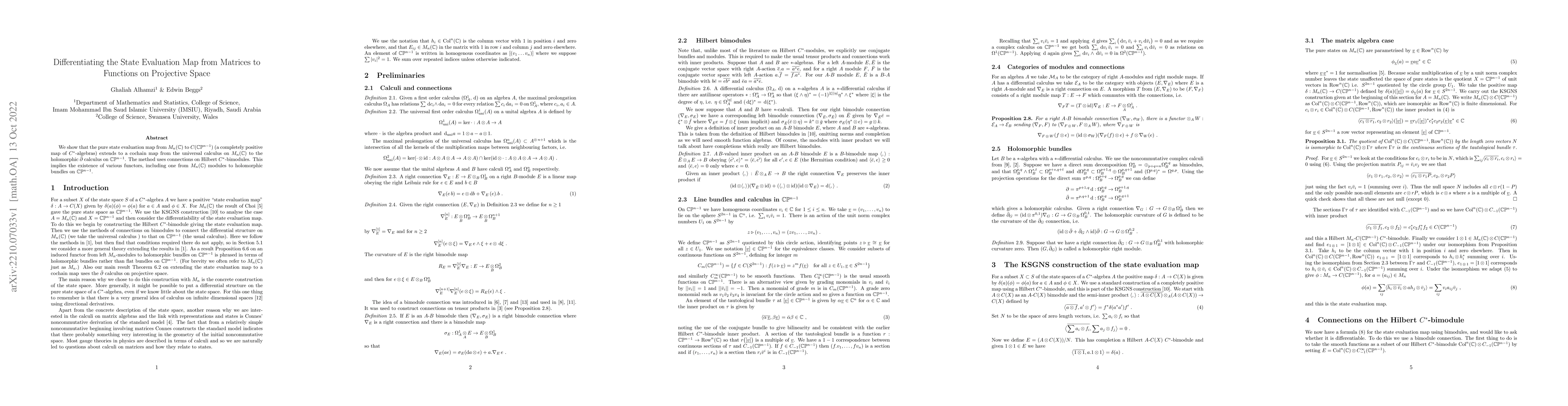 Thumbnail for Differentiating the State Evaluation Map from Matrices to Functions on
  Projective Space