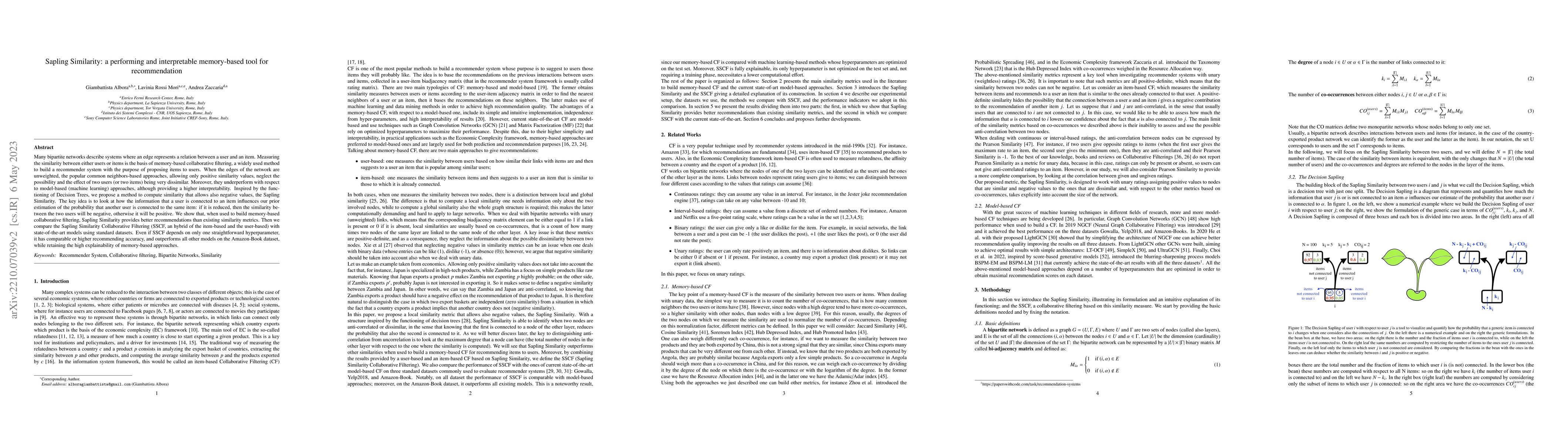 Thumbnail for Sapling Similarity: a performing and interpretable memory-based tool for
  recommendation