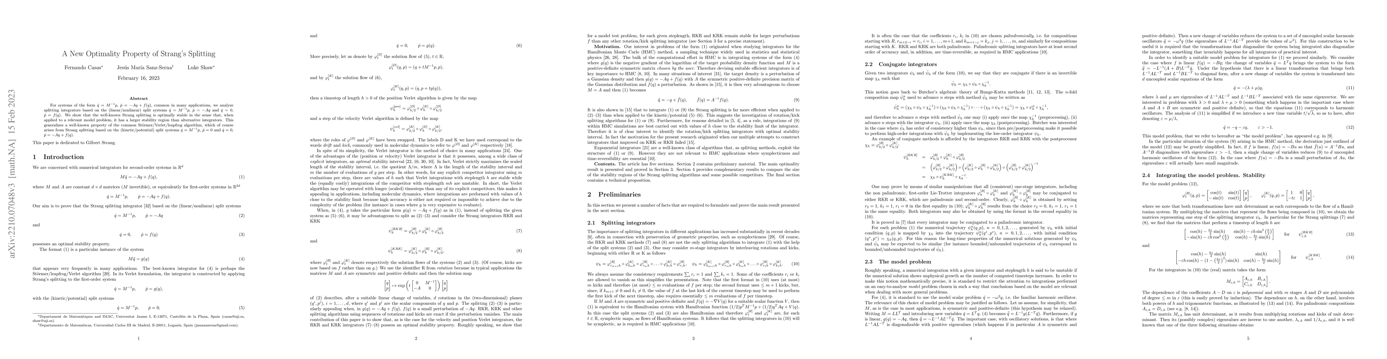 Thumbnail for A New Optimality Property of Strang's Splitting
