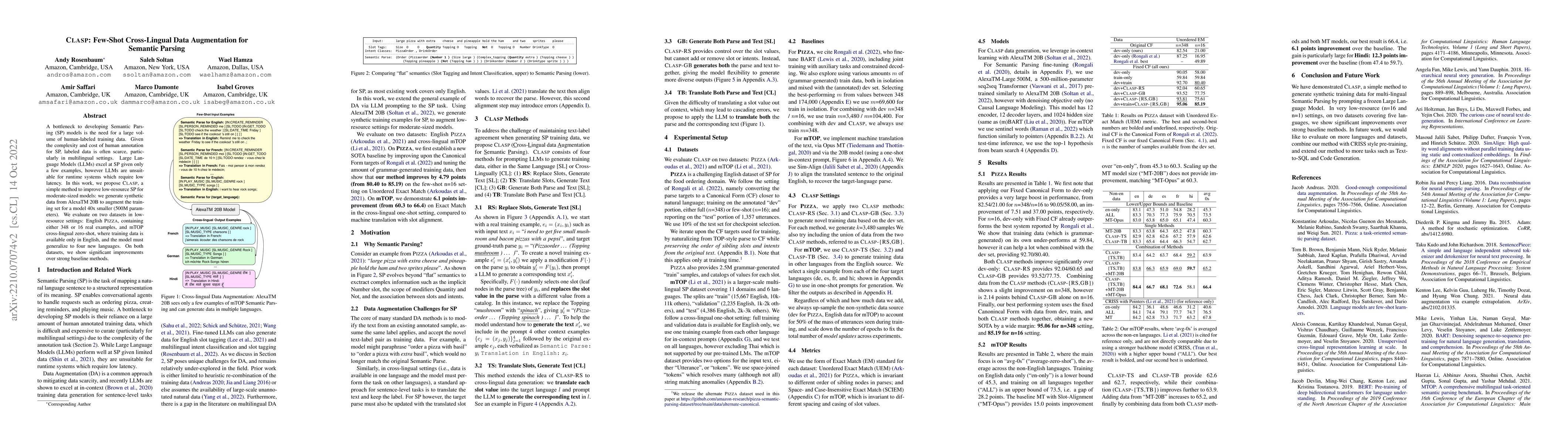 Thumbnail for CLASP: Few-Shot Cross-Lingual Data Augmentation for Semantic Parsing