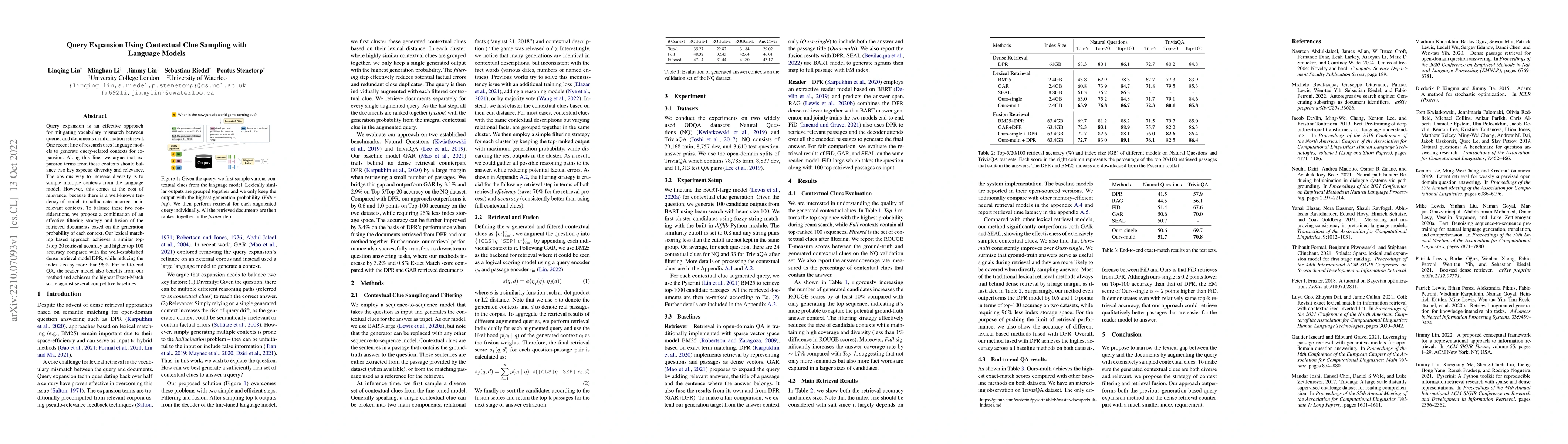 Thumbnail for Query Expansion Using Contextual Clue Sampling with Language Models