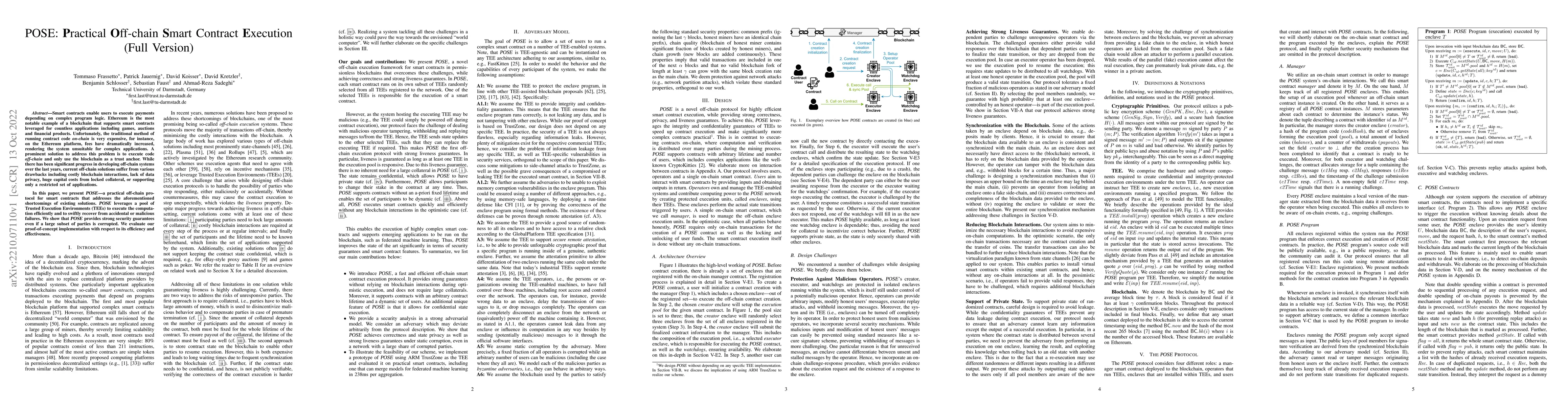 Thumbnail for POSE: Practical Off-chain Smart Contract Execution