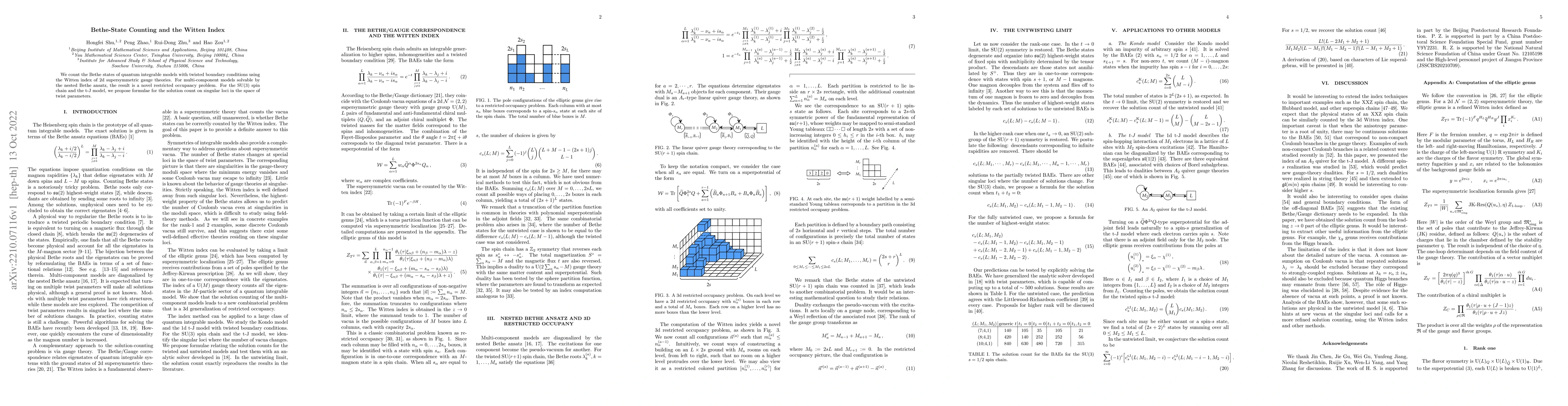Thumbnail for Bethe-State Counting and the Witten Index