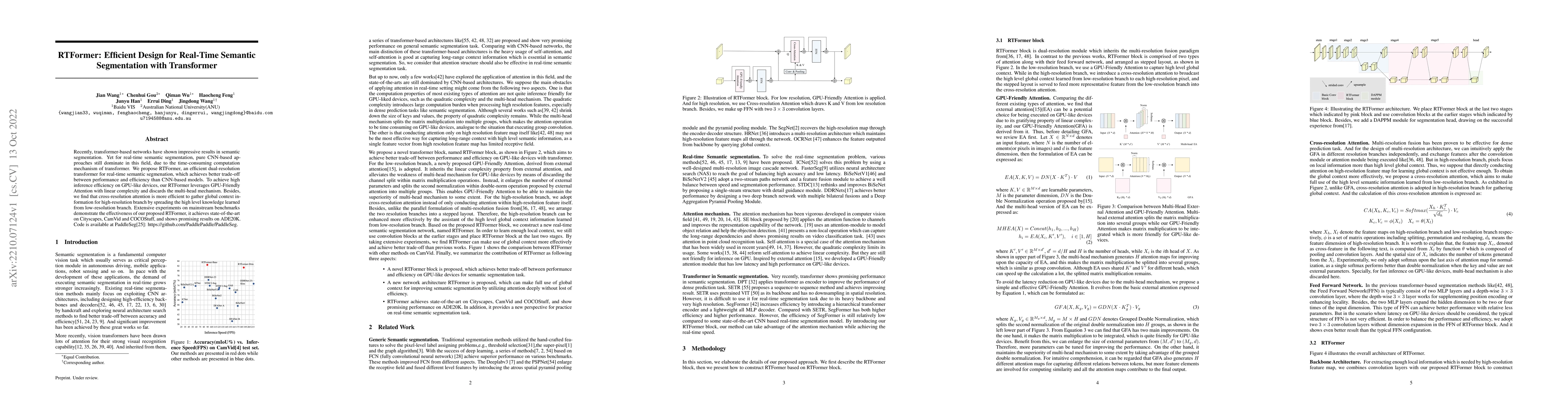 Thumbnail for RTFormer: Efficient Design for Real-Time Semantic Segmentation with
  Transformer