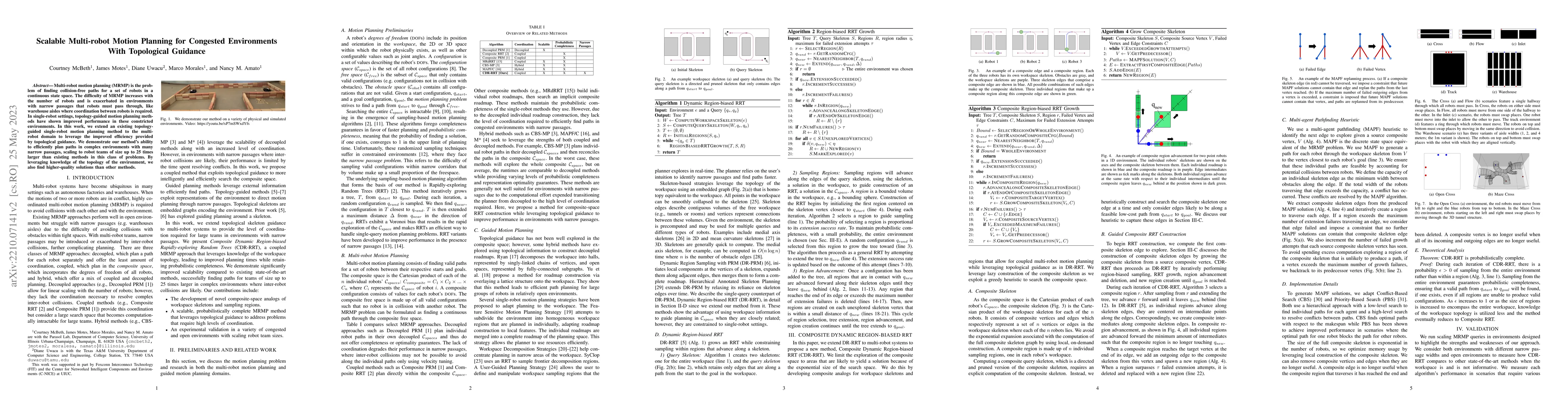 Thumbnail for Scalable Multi-robot Motion Planning for Congested Environments With
  Topological Guidance