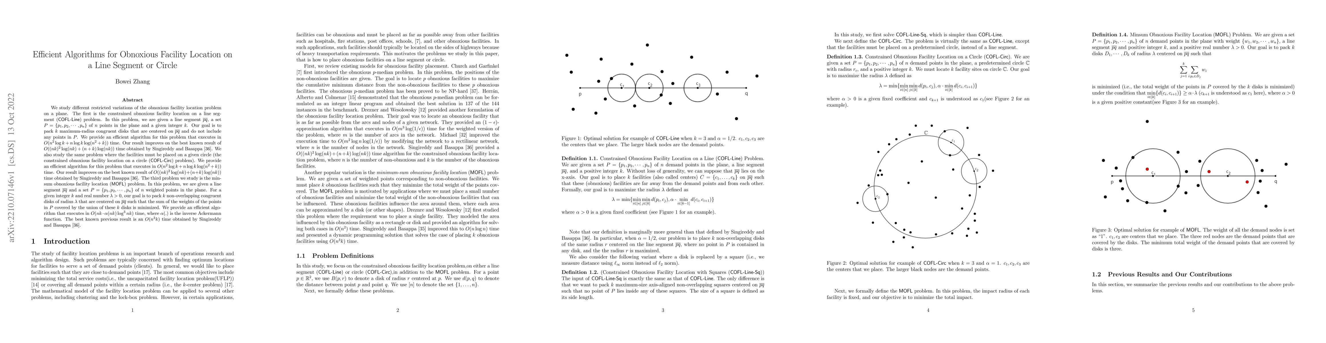 Thumbnail for Efficient Algorithms for Obnoxious Facility Location on a Line Segment
  or Circle