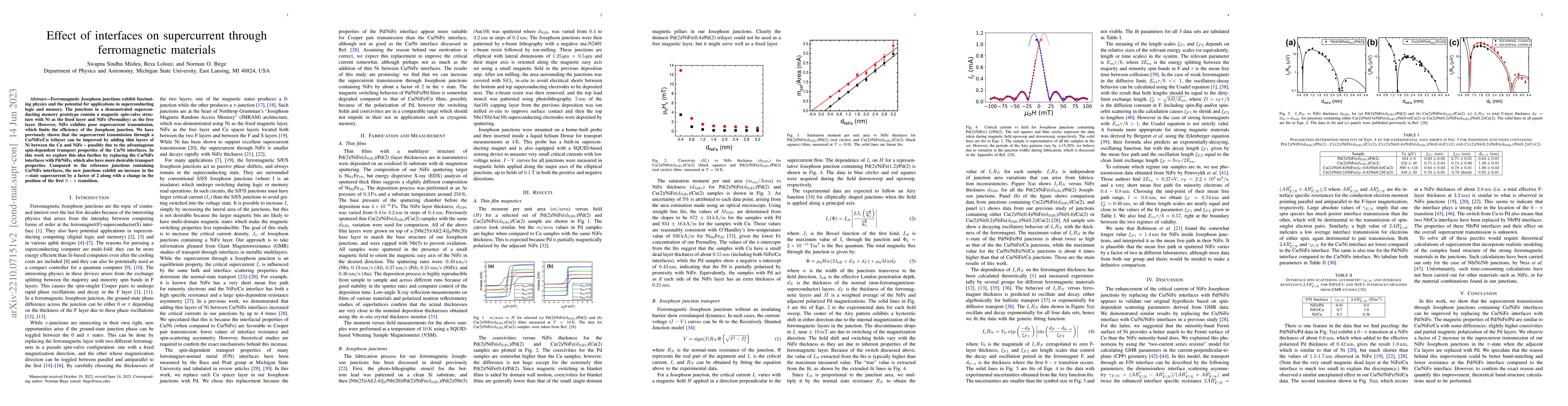 Thumbnail for Effect of interfaces on supercurrent through ferromagnetic materials
